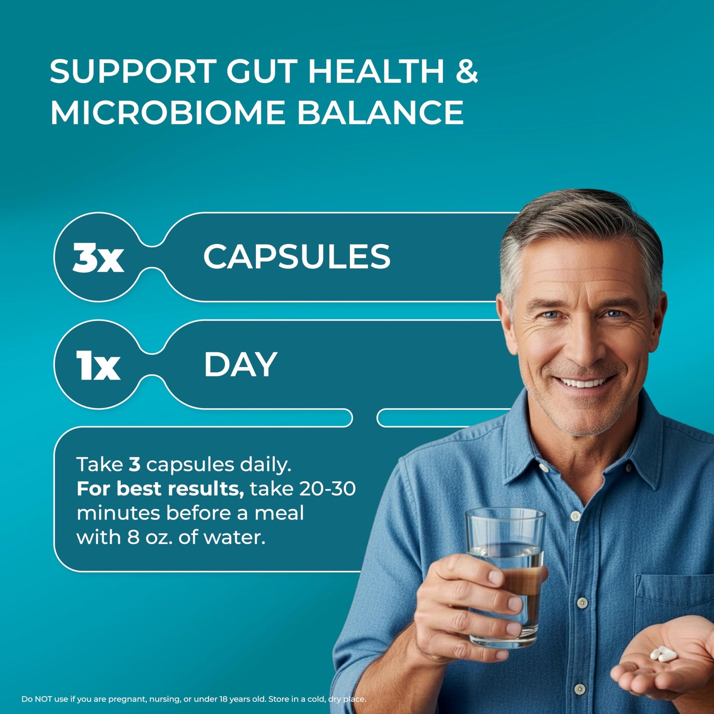 PUREHEALTH RESEARCH Improbiome Prebiotic Fiber, 90 Capsules