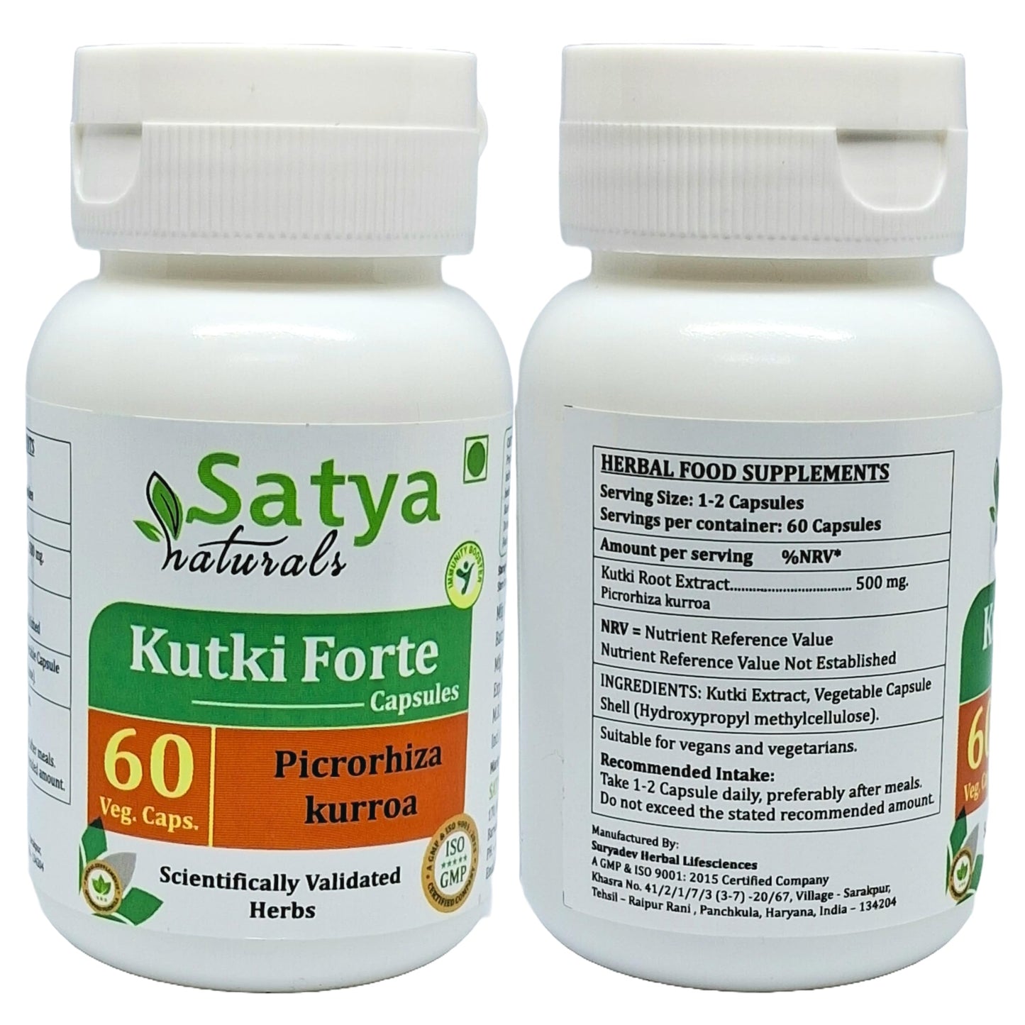 Satya Naturals Kutki Forte 500 mg, 120 Capsules