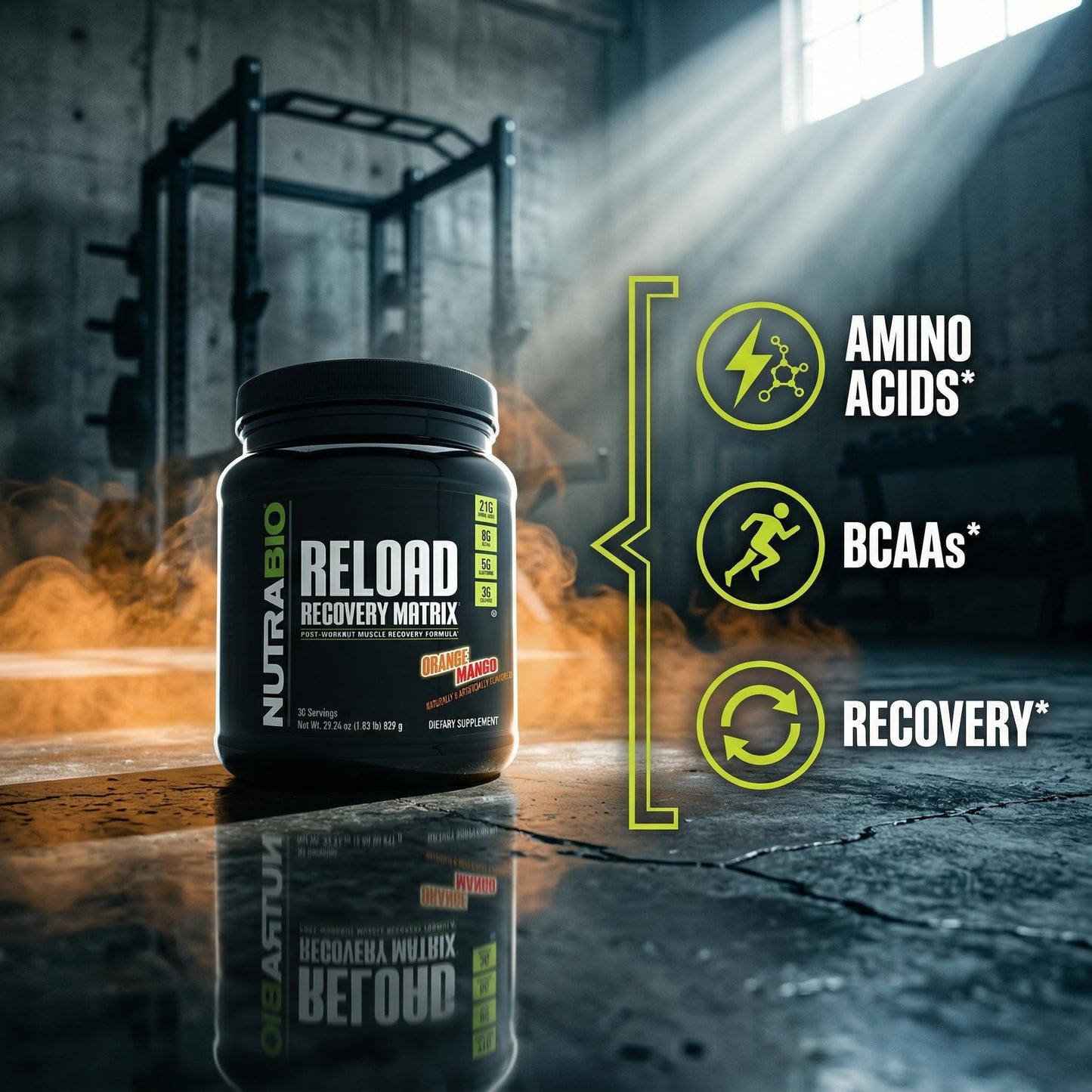 NutraBio Reload Powder 30 Servings 1.78 lb