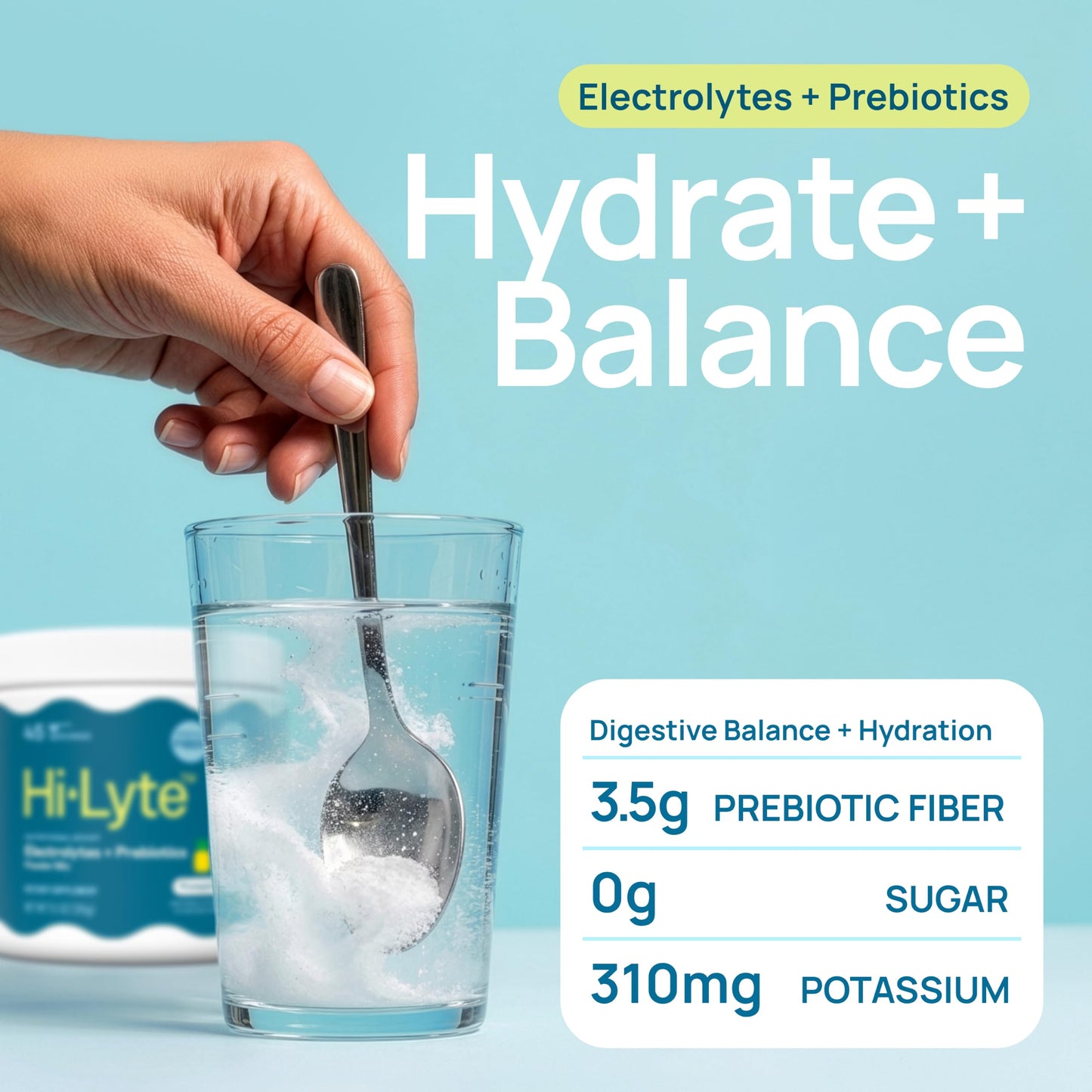 Hi-Lyte Electrolytes + Prebiotic Fiber Powder Pineapple Coconut, 11.1 oz