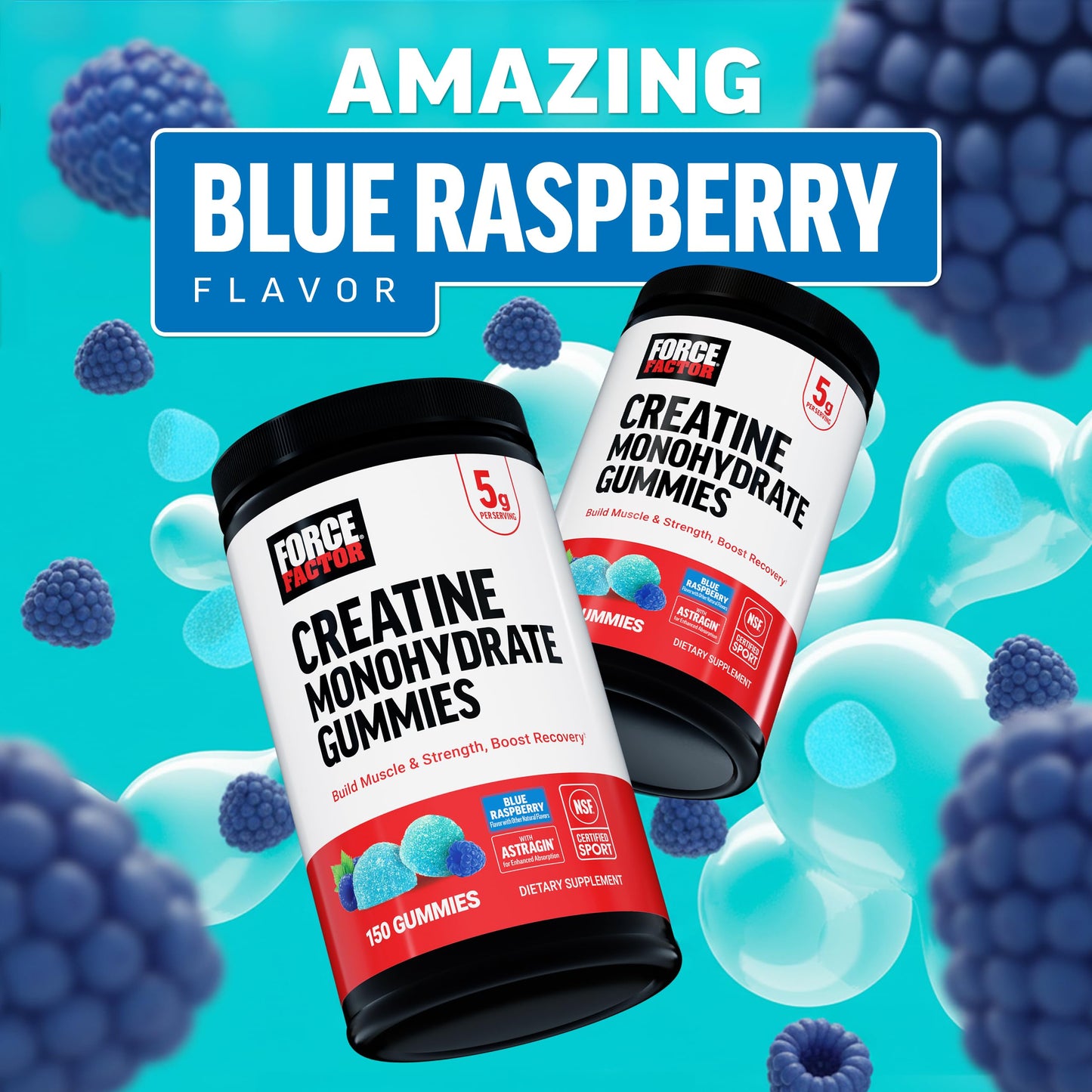 Force Factor Creatine Monohydrate Gummies, 150 Gummies