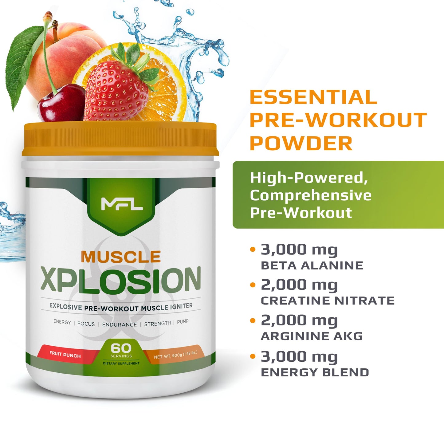 MUSCLE FOOD LABS MFL Muscle Xplosion Pre-Workout Powder 31.7466