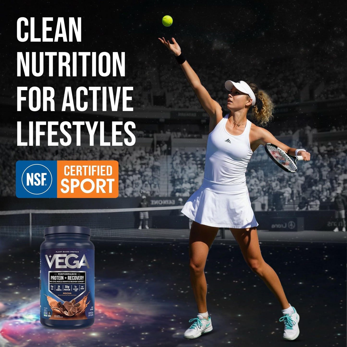 Vega Protein + Recovery Powder, Mocha, 28.6 oz