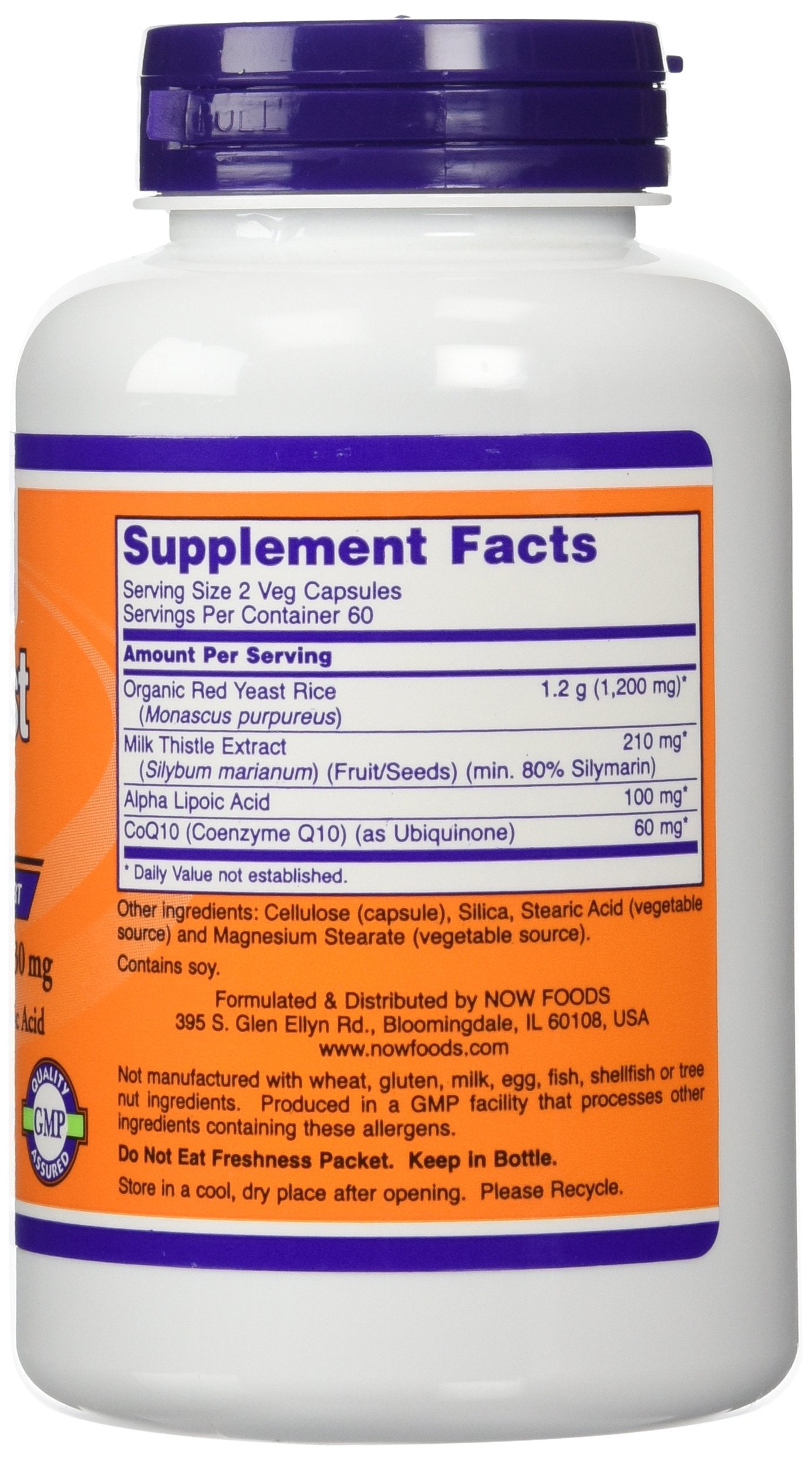 NOW Foods Red Yeast Rice & CoQ10 600 mg / 30 mg Capsules, 240 Count