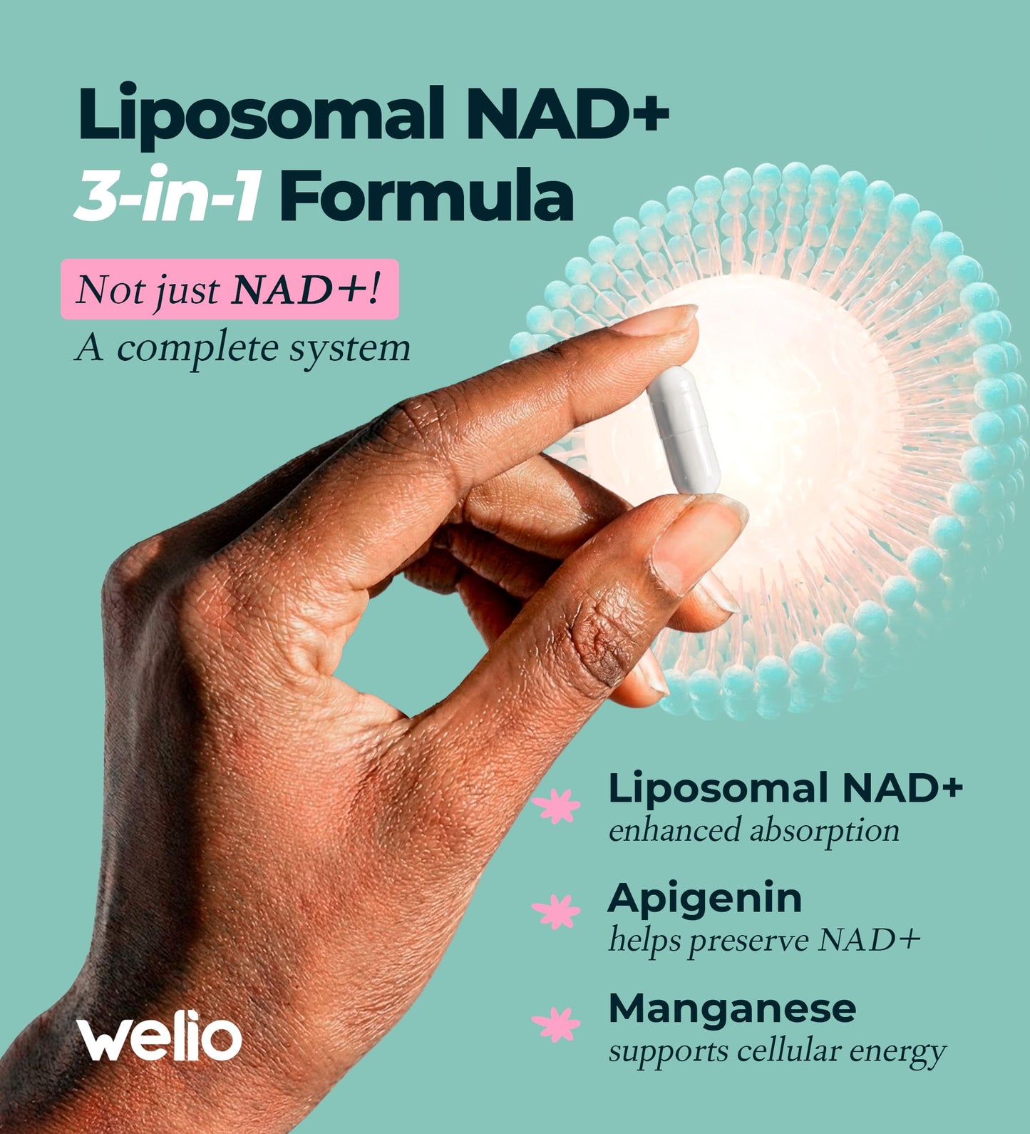 Welio Liposomal NAD Supplement 601mg Capsule, 60 Capsules