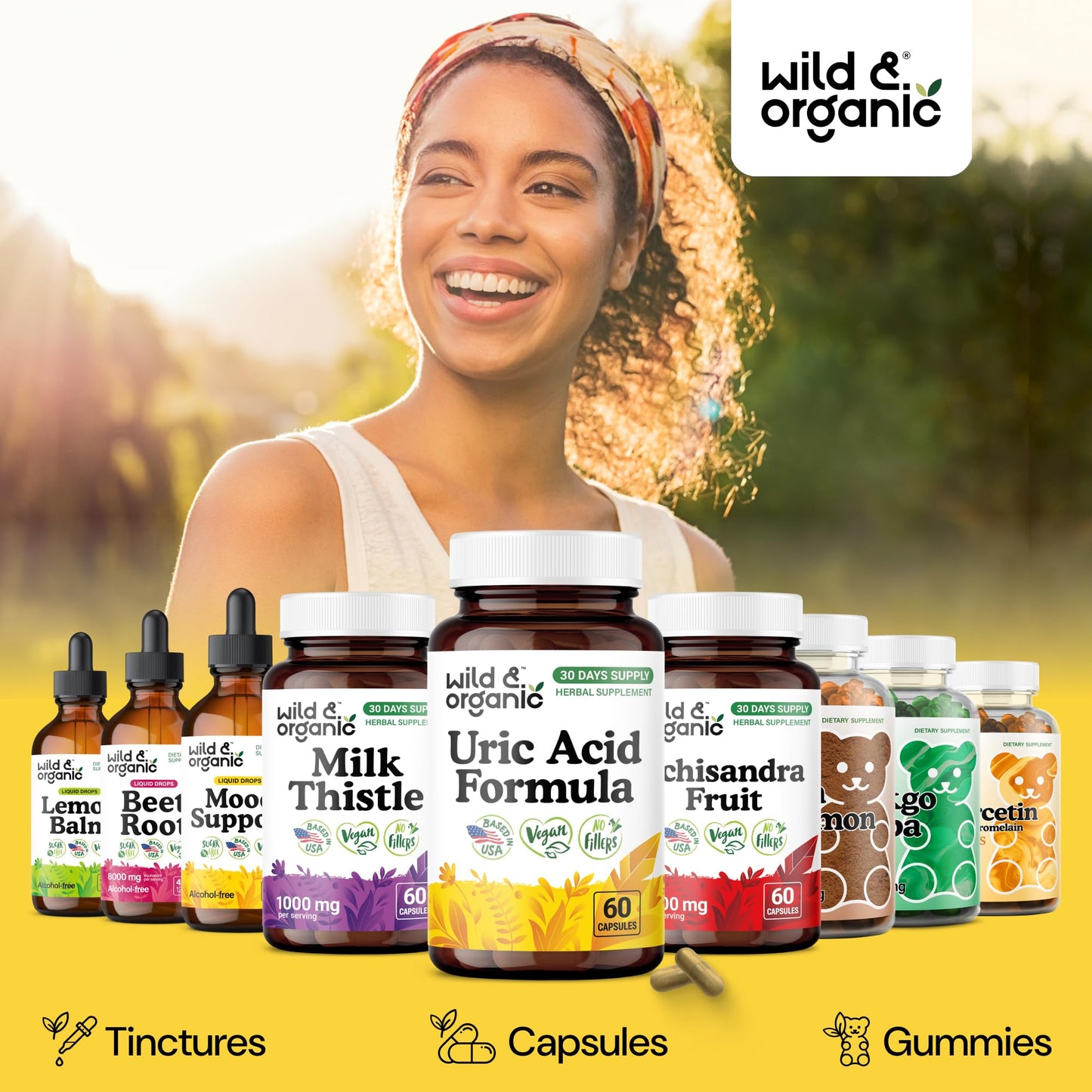 Wild & Organic Uric Acid Formula Capsules, 60 Count