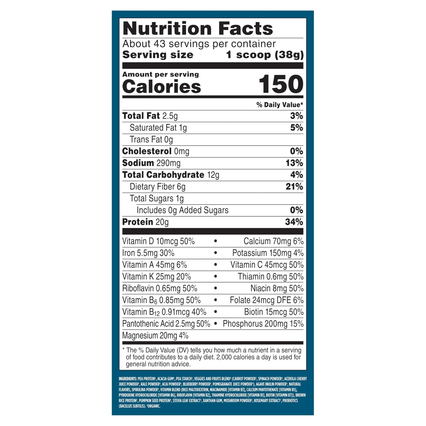 Vega Organic All-in-One Vegan Protein Powder French Vanilla, 43 Servings, Pack of 6