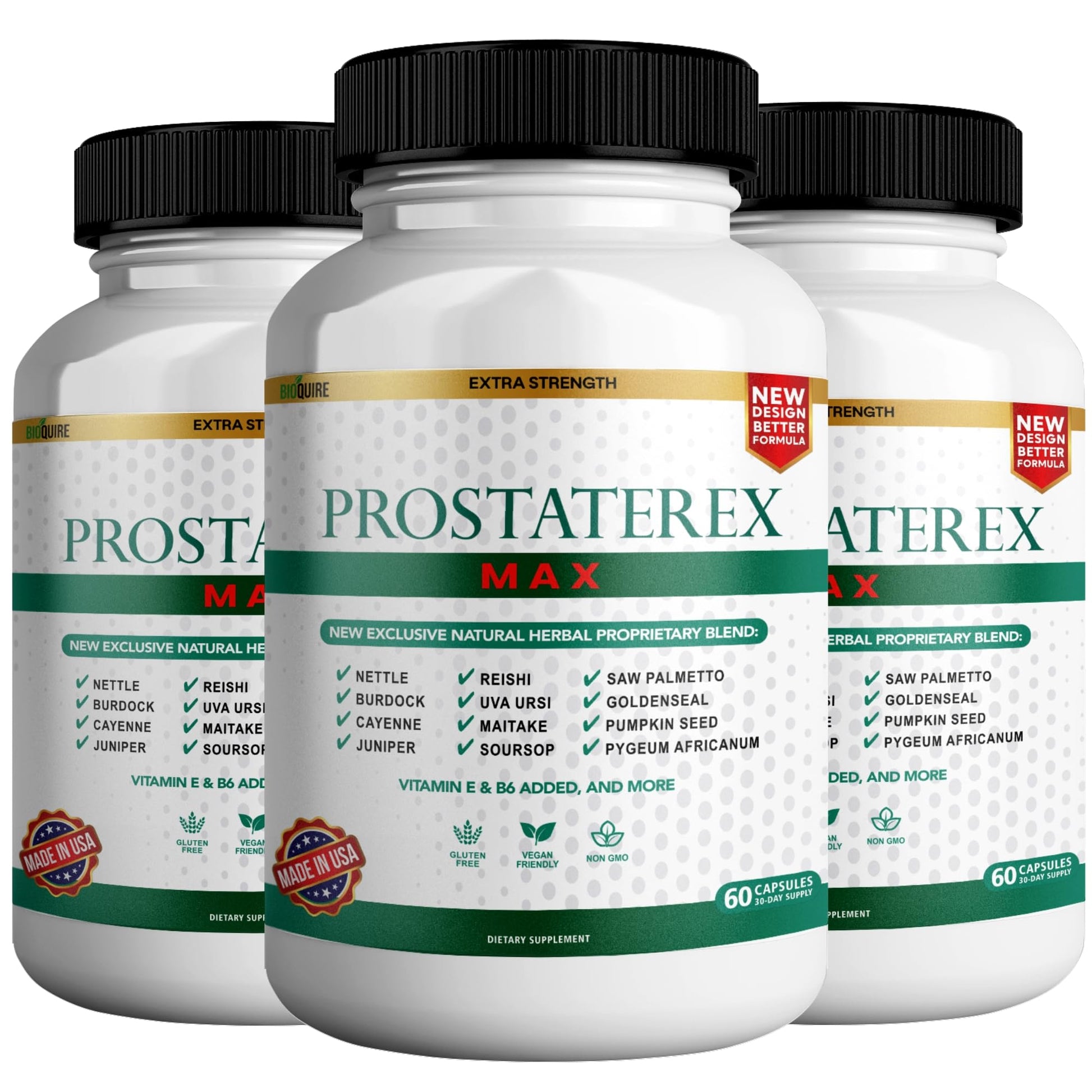 BIOQUIRE ProstateRex Max Extra Strength Prostate Health Support Supplement Saw Palmetto Capsule 180 Capsules