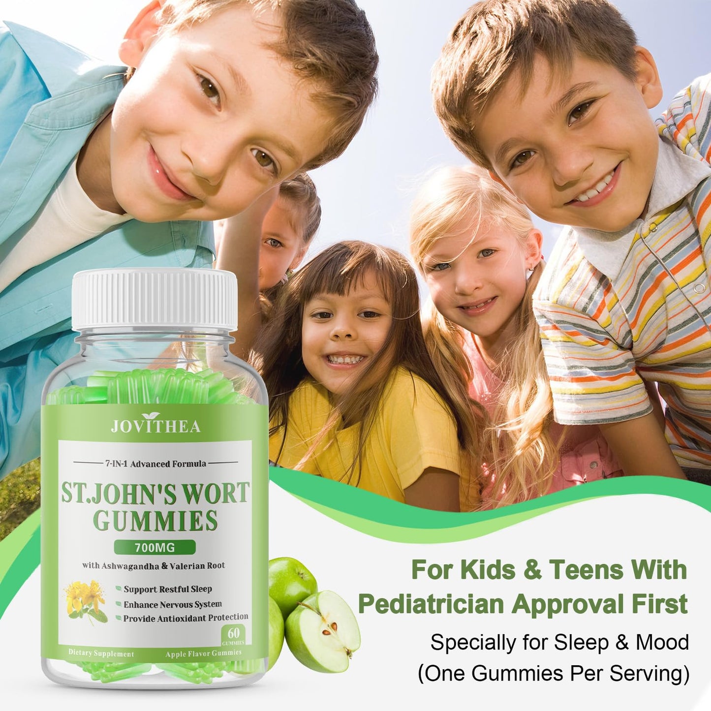 JOVITHEA St John's Wort Gummies 700mg 120 Count