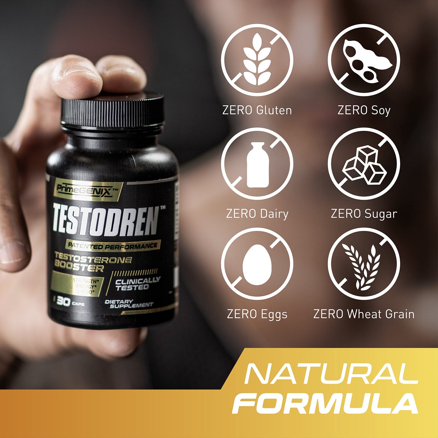 PrimeGENIX Testodren Advanced Testosterone Booster Capsules, 30 Count