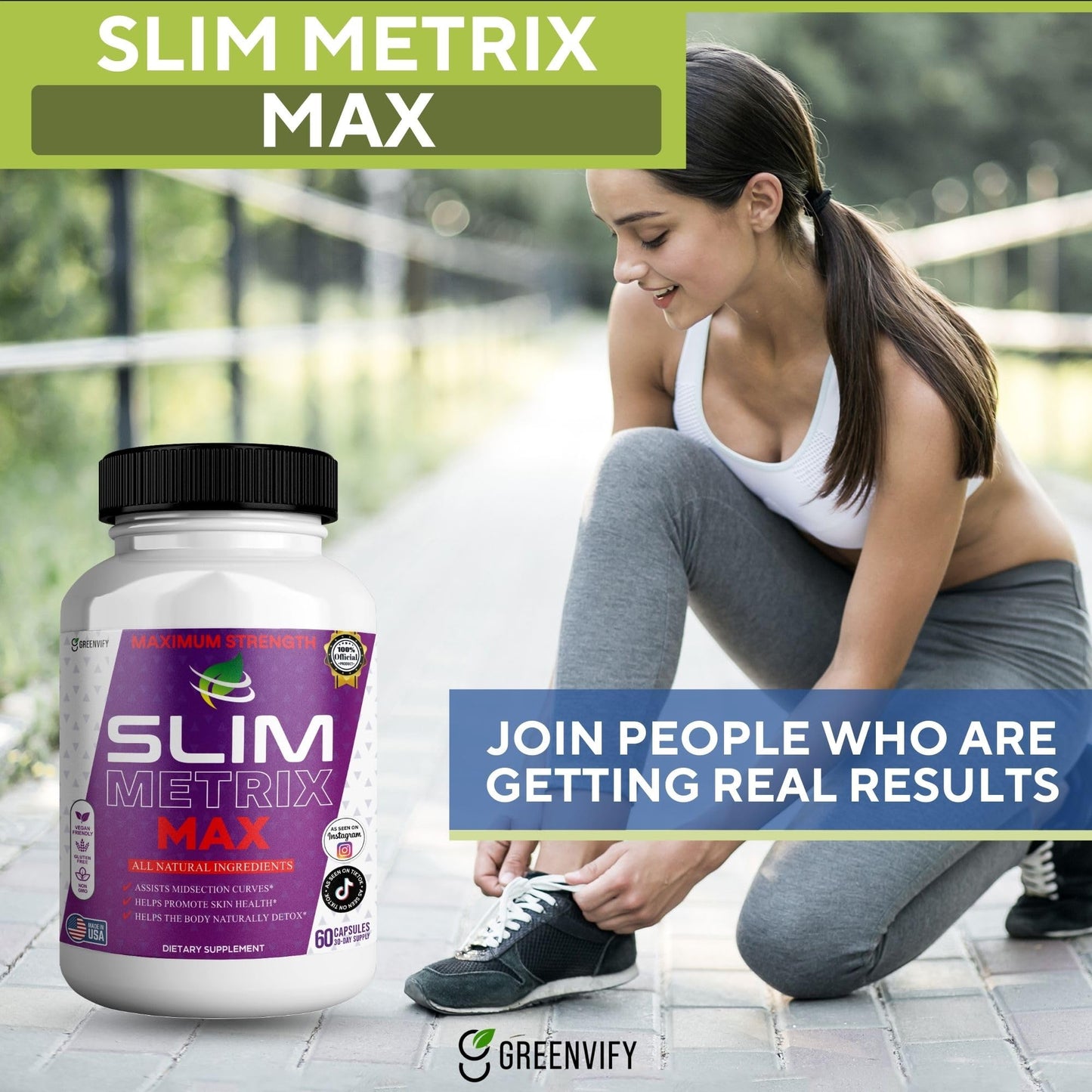 GREENVIFY Slim Metrix Maximum Strength Dietary Supplement, 60 Capsules