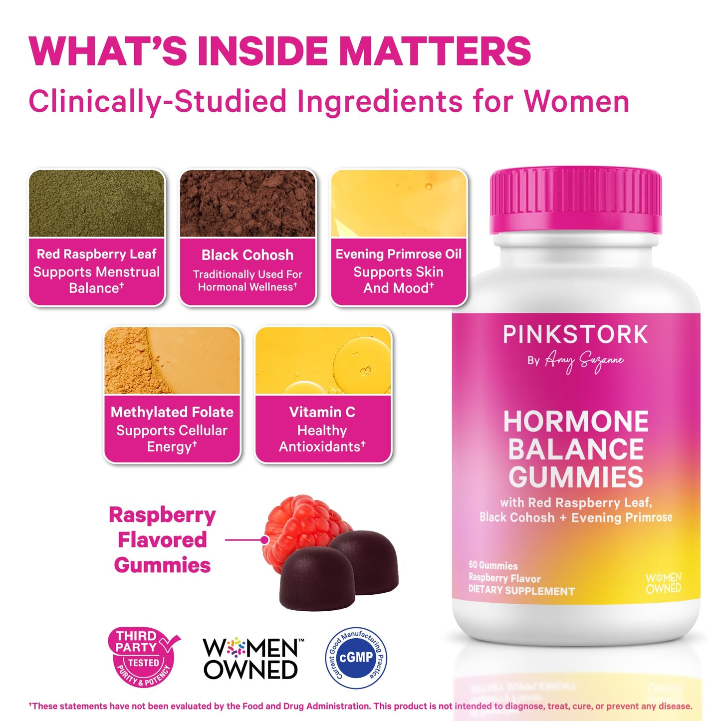 Pink Stork Hormone Balance Gummies for Women Gummy 60 Count