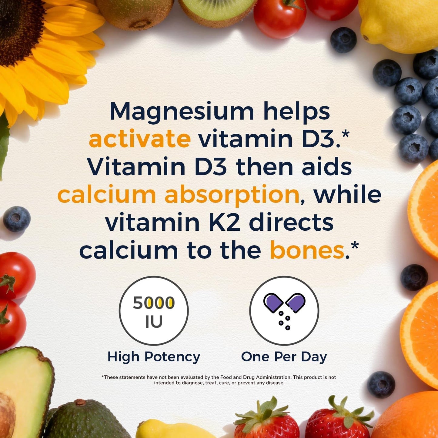 Vitalitown Vitamin D3 K2 with Magnesium Capsule, 60 Count