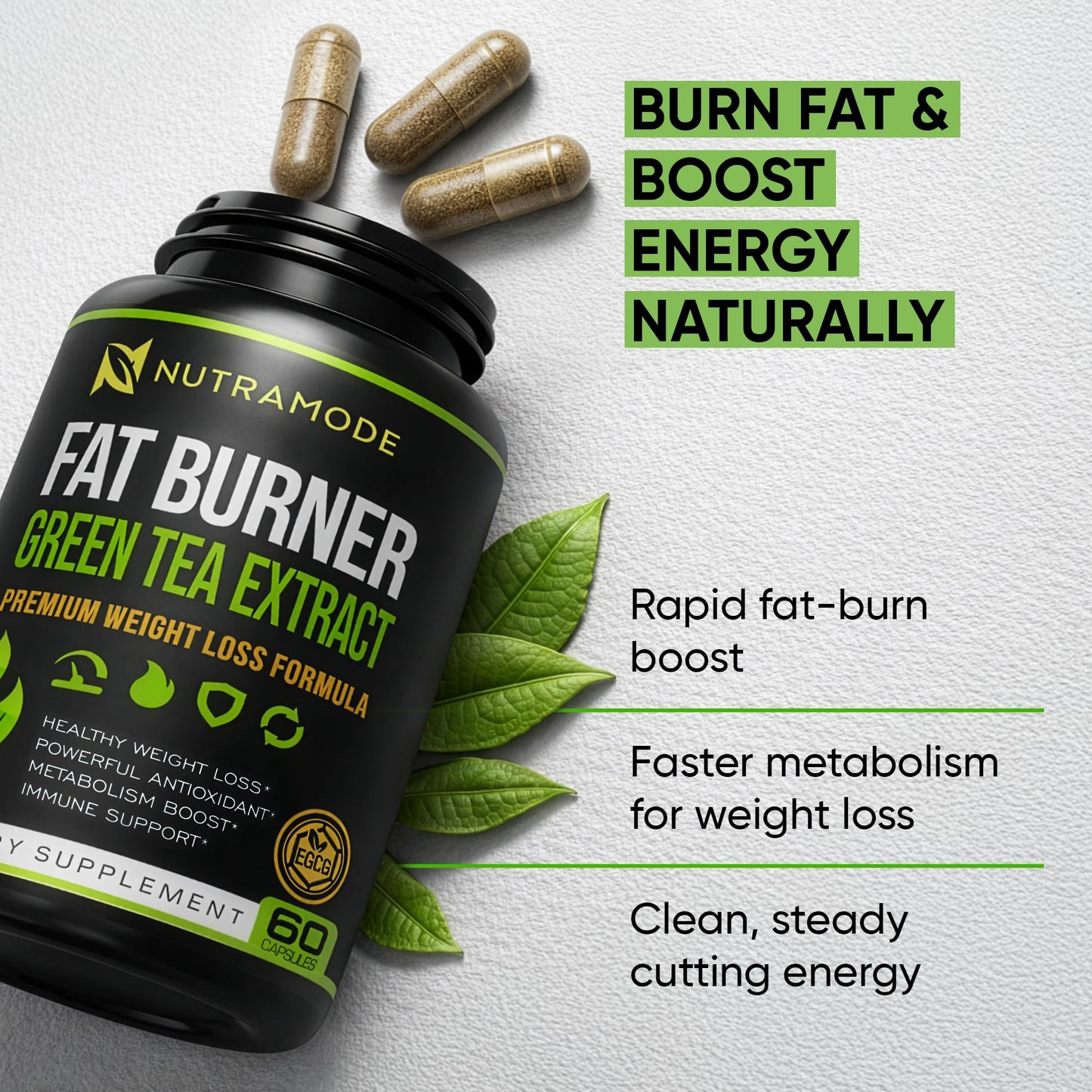 NUTRAMODE Green Tea Fat Burner 60 Capsules