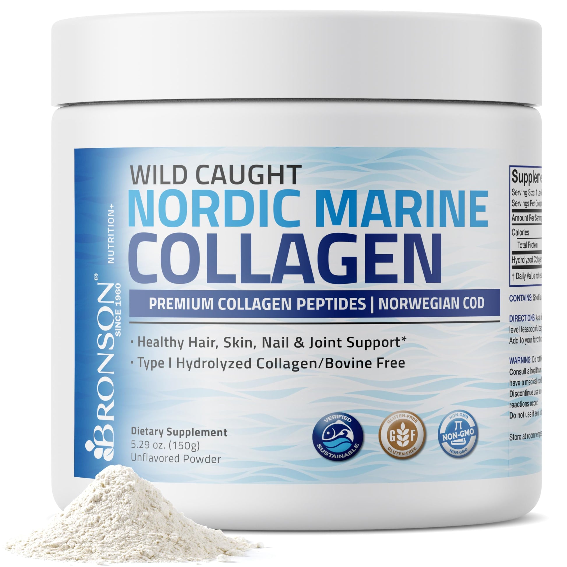 Bronson Marine Collagen Peptides Hydrolyzed Protein Powder 5.29 oz