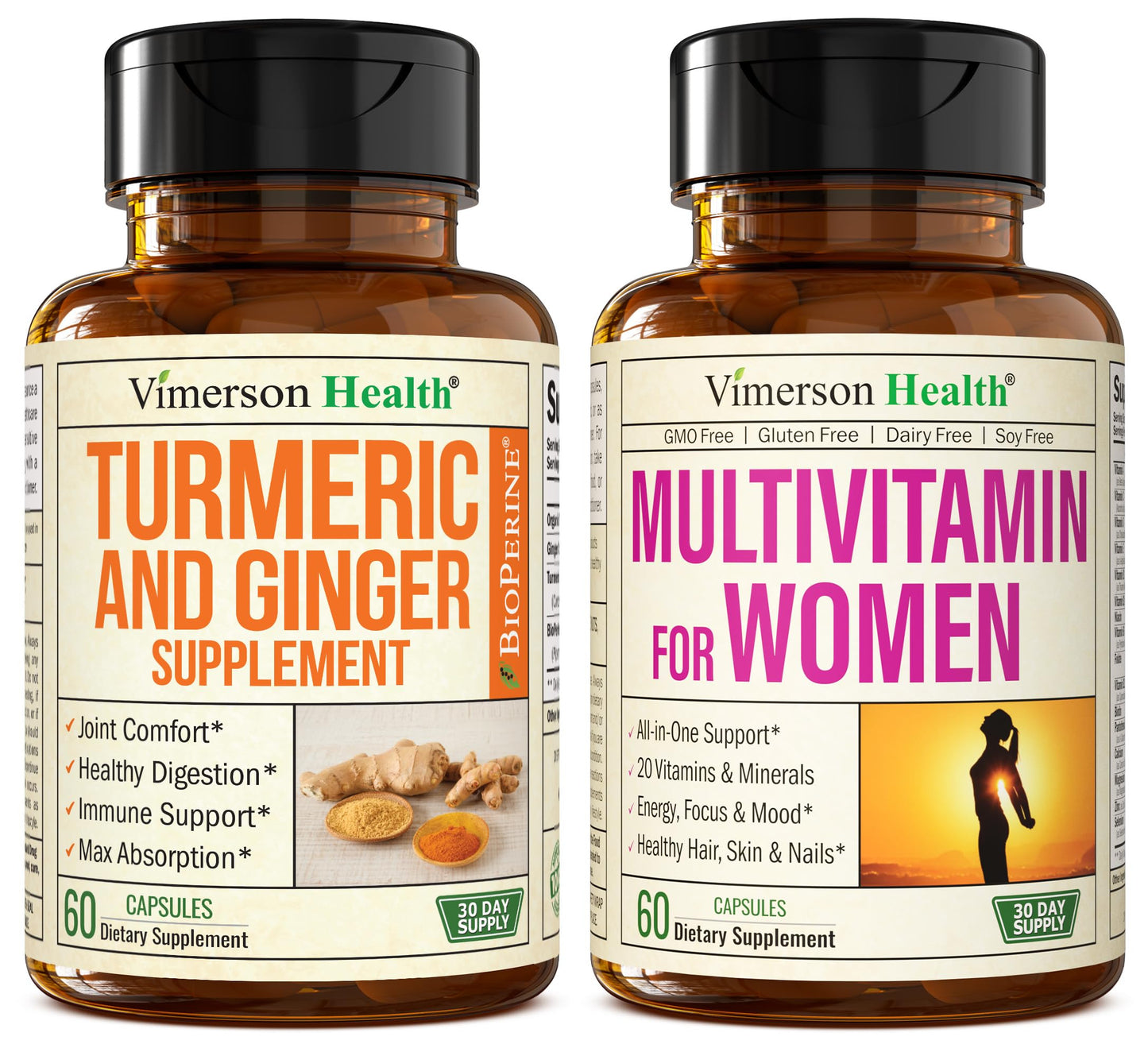 Vimerson Health Turmeric & Ginger Root Joint Support Multivitamin for Women Capsules, 120 Count
