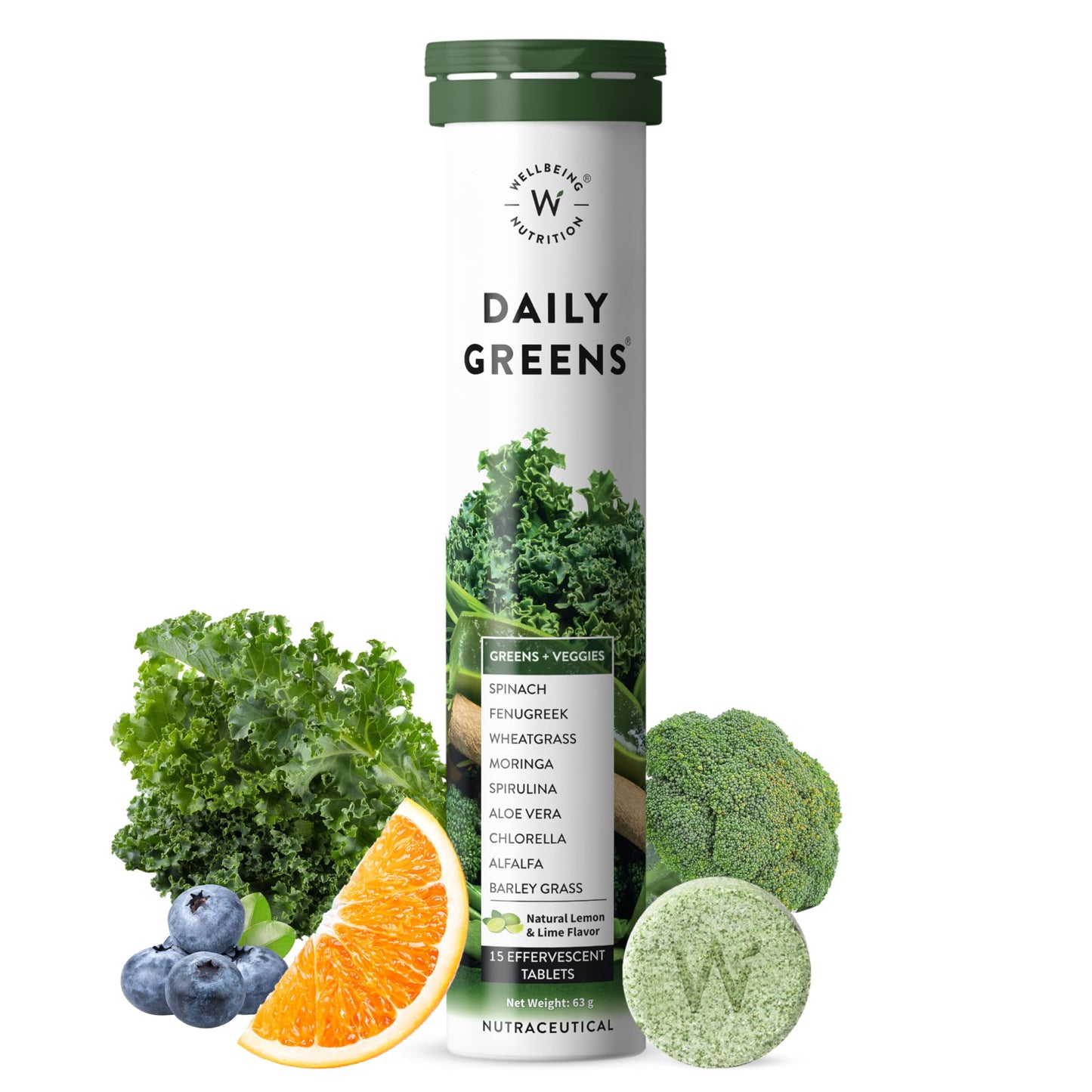 WELLBEING NUTRITION Daily Greens, 15 Tablets