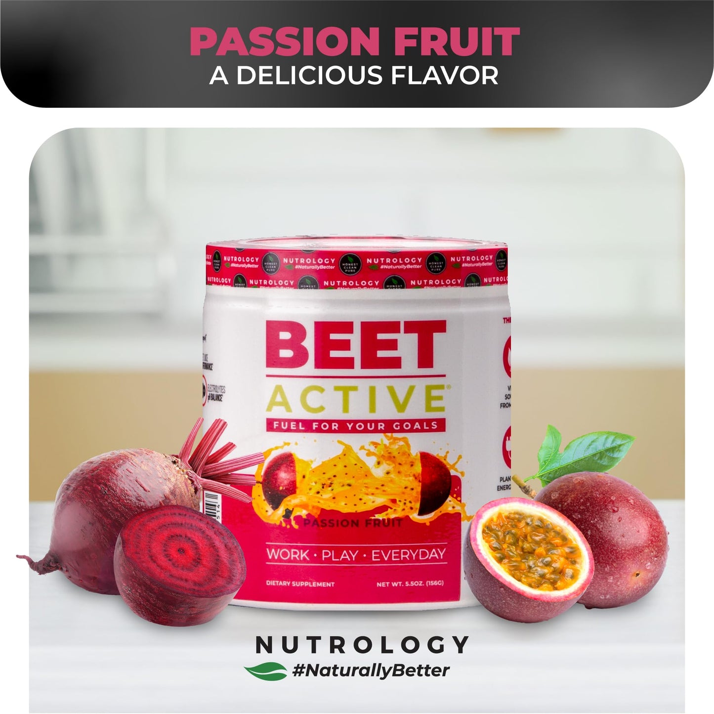 Nutrology Beet Active Natural Pre-Workout Powder 5.5 Ounce