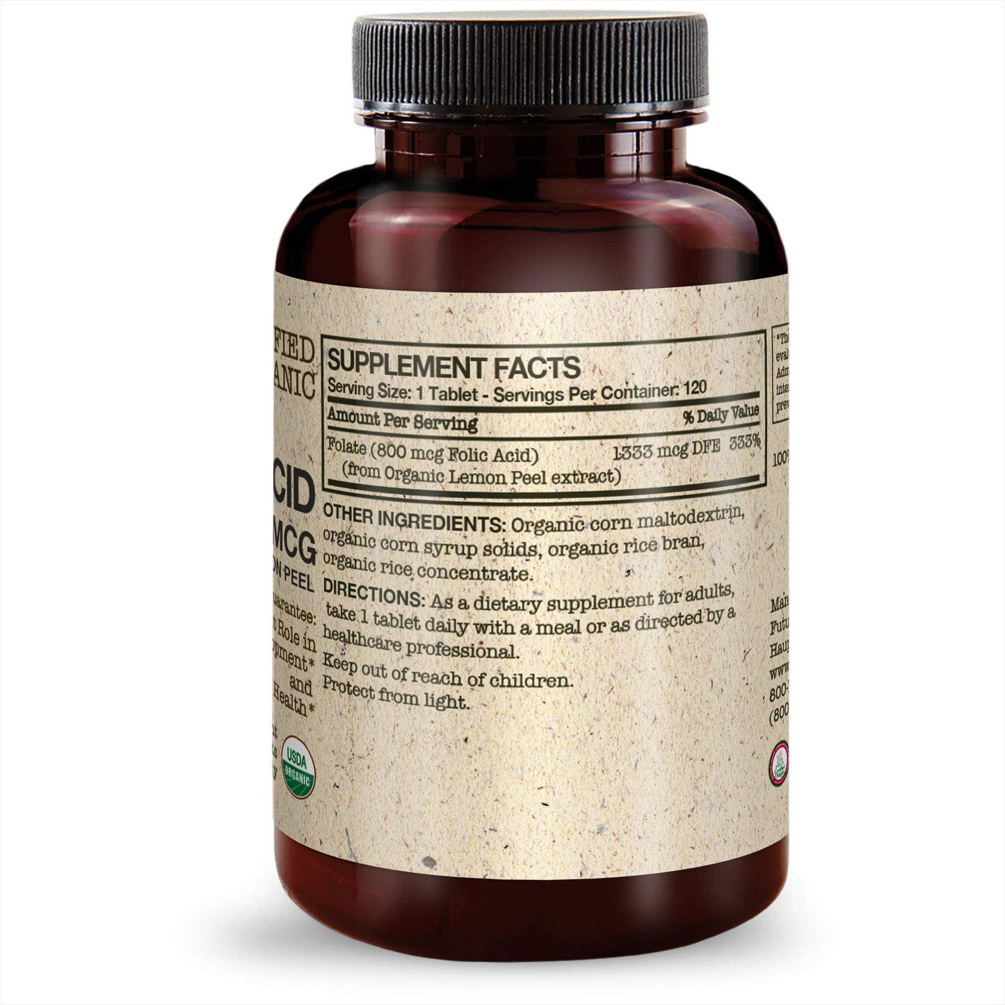 Futurebiotics Folic Acid 800mcg Vegetarian Tablets, 120 Tablets
