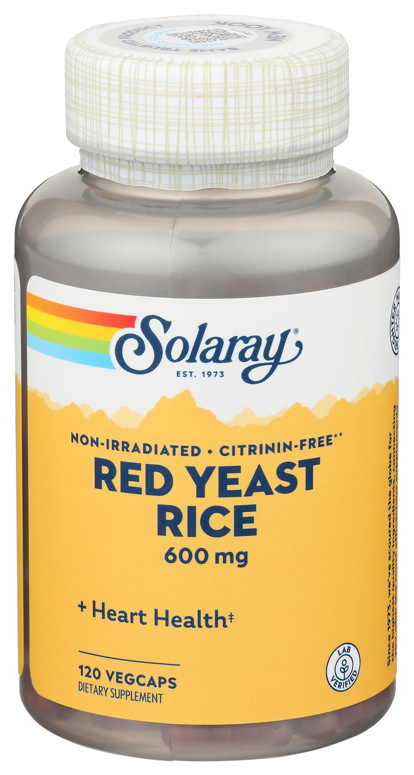 Solaray Red Yeast Rice 600mg VegCap 120 Count
