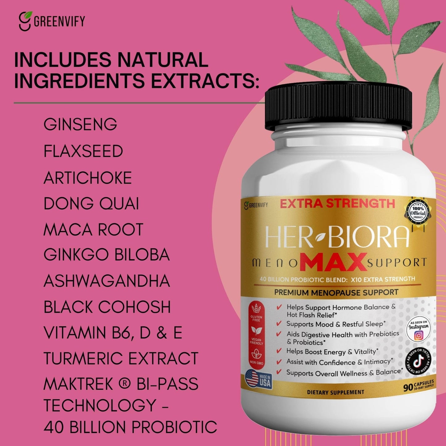 GREENVIFY HER-BIORA MenoMAX Support Capsules 60 Count