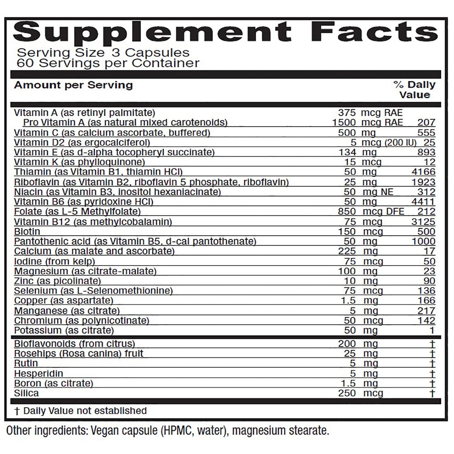Vitanica Women's Symmetry High Potency Daily Multivitamin, Vegan 180 Capsules