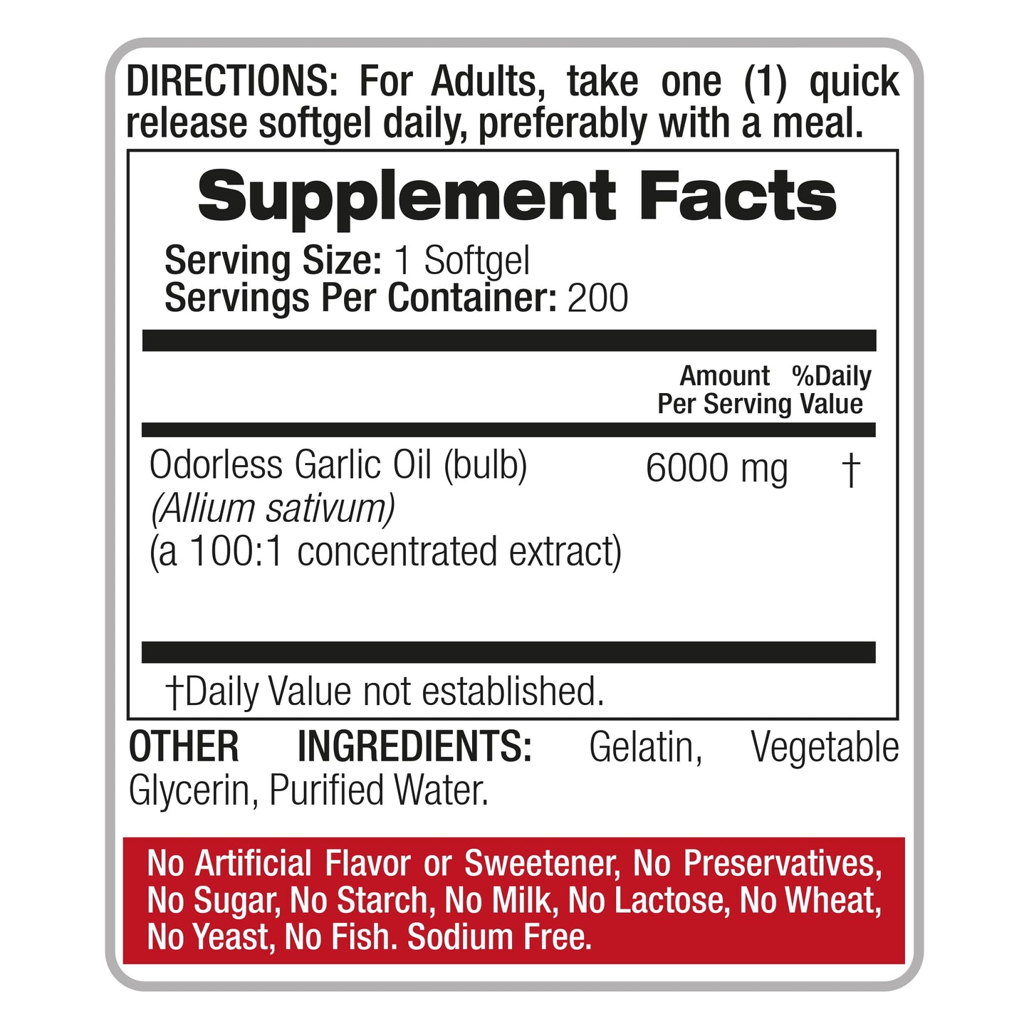 FITO MEDIC'S Garlic Pills Softgels 200 Count