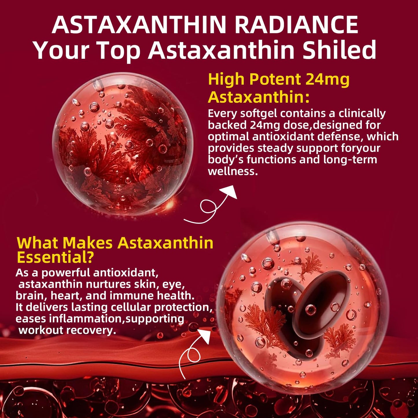 Skiseoy Astaxanthin 24mg with MCT Oil 300 Softgels