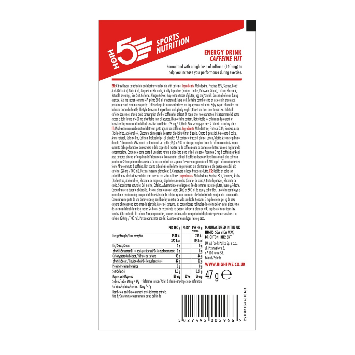 HIGH5 Ctreme C Energy Source Powder, 1 Count