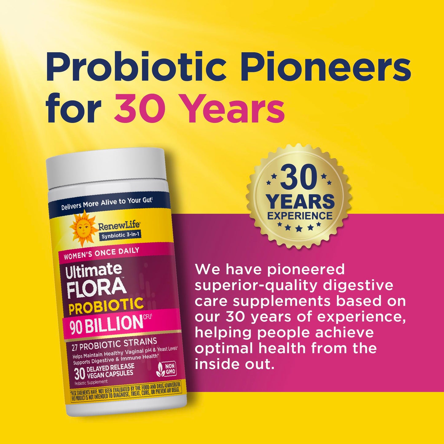 Renew Life Ultimate Flora Women's Probiotics 90 Billion CFU Capsules, 60 Count