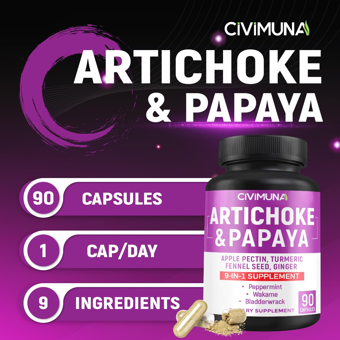 CIVIMUNA Artichoke Capsules 90 Count