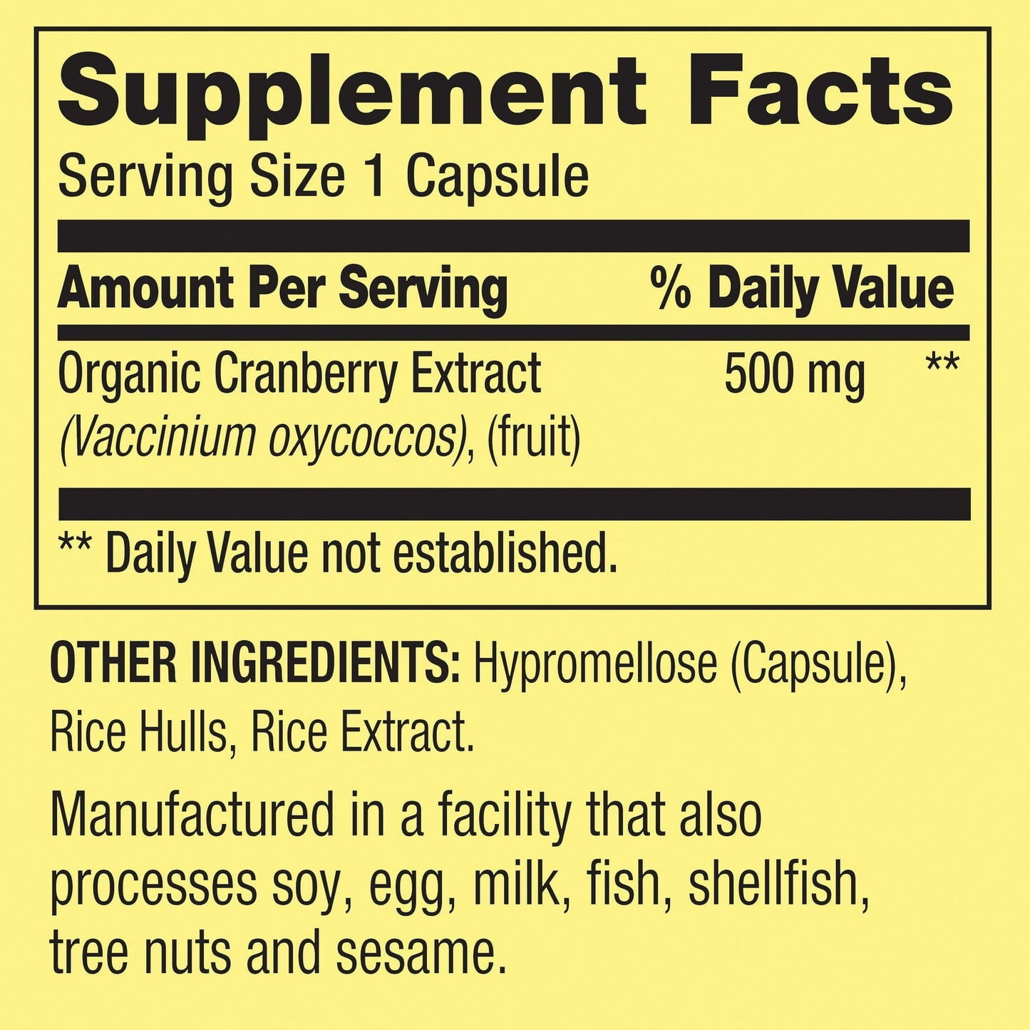 BASKETGOODS Cranberry Extract 500 mg Capsules 60 Count