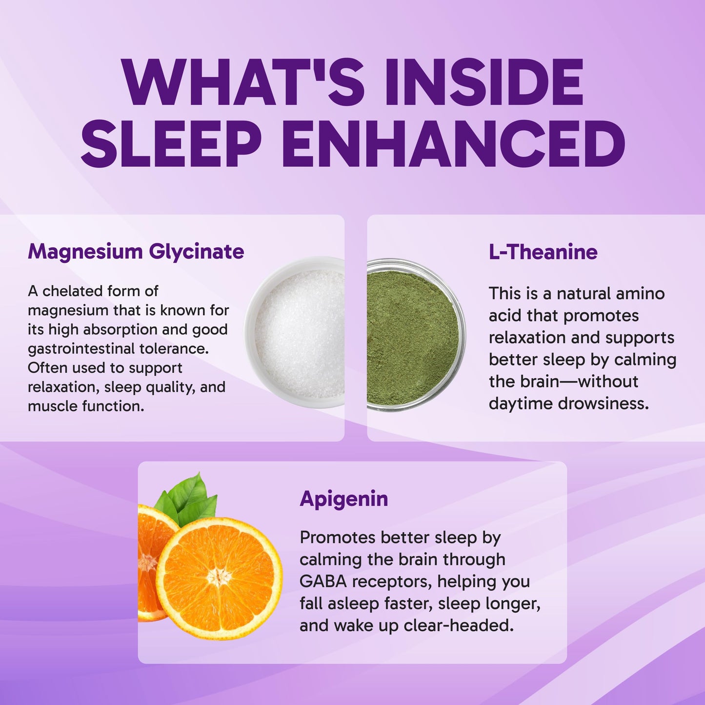 Clinical Effects Sleep Enhanced Magnesium Glycinate, L-Theanine and Apigenin Capsules 60 Count