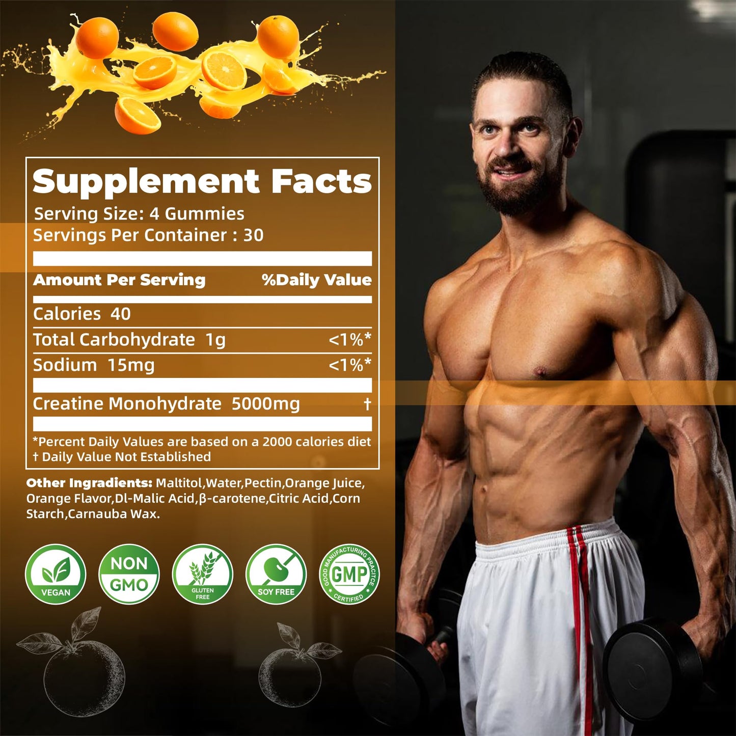 Nutravita Creatine Monohydrate Gummies 120 Count