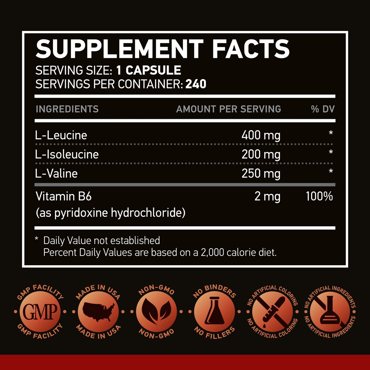 NAR LABS BCAA 4800 Capsules, 240 Count