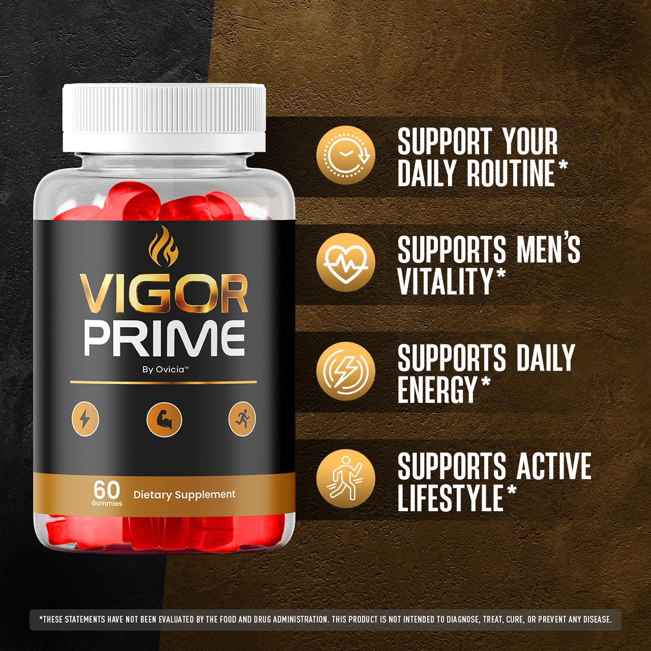 OVICIA Vigor Prime Gummies for Men, 120 Gummies