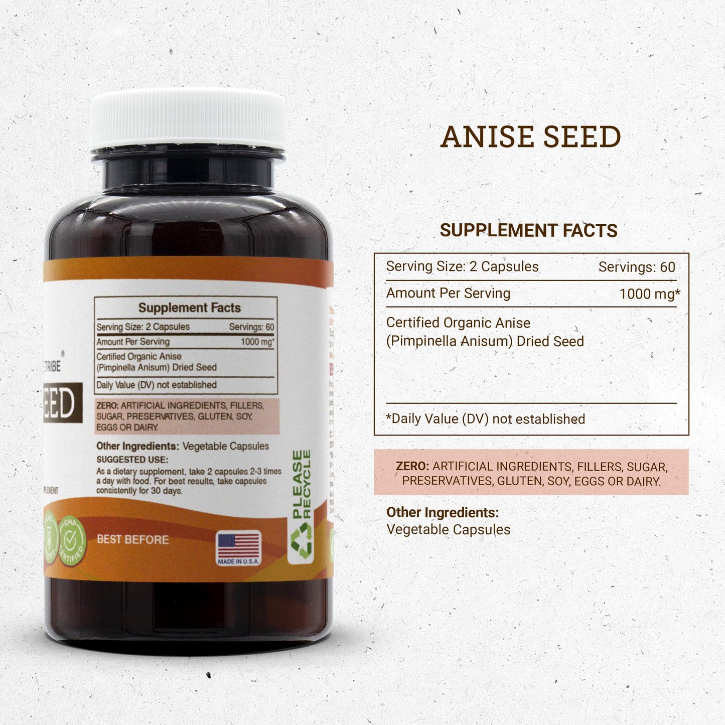 Secrets of the Tribe Anise Seed Capsules 120 Count
