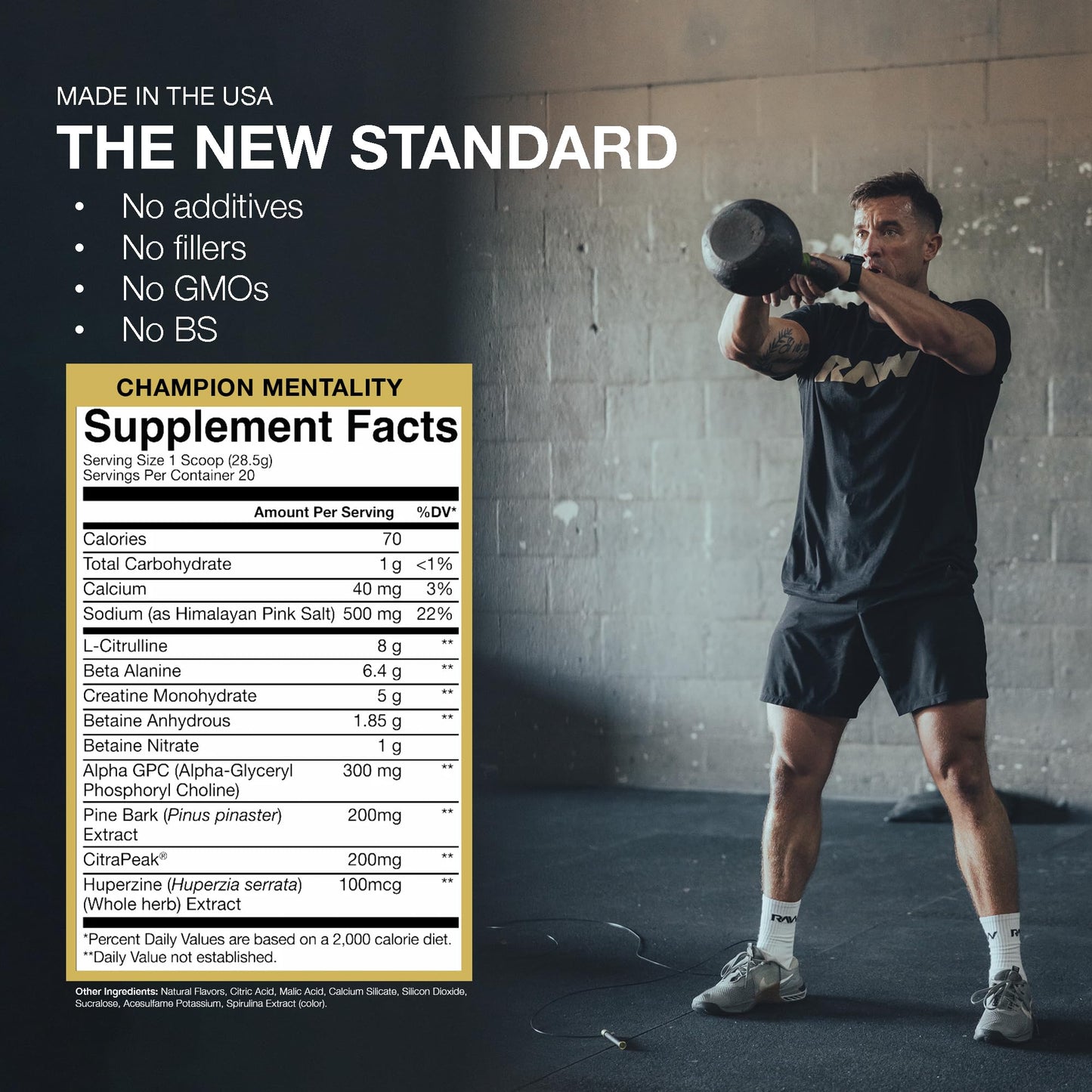 RAW Thuper Pump Stim Free Pre Workout Powder, 20 Servings