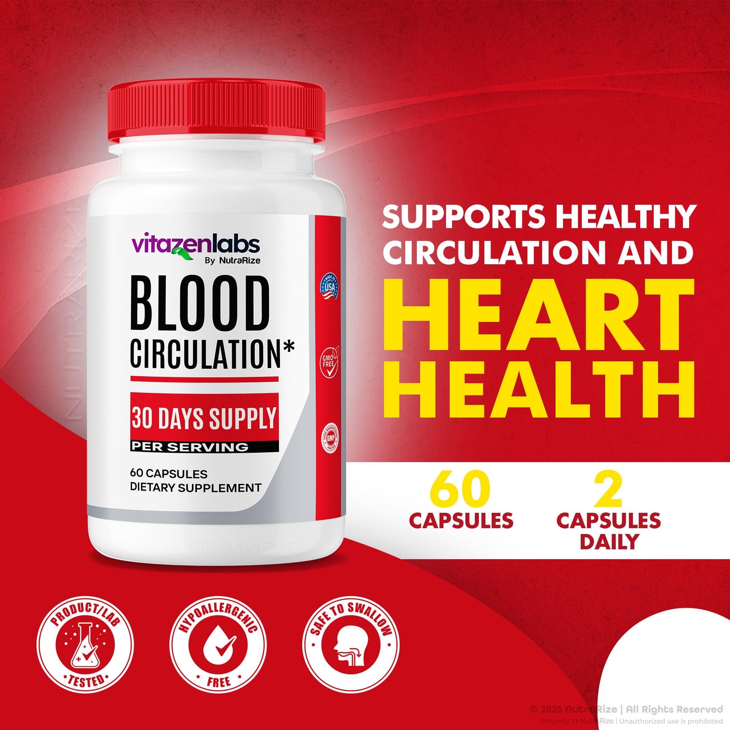 NutraRize Vitazenlabs Blood Support Plus Capsules 120 Count