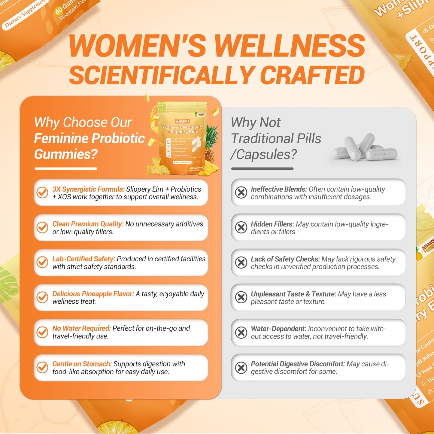 Windboss Her Juicy Womens Probiotic Gummies 40 Gummies