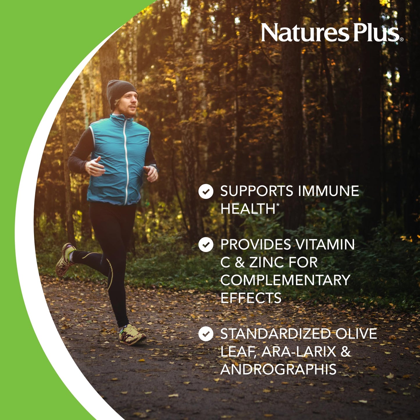 NaturesPlus Herbal Actives Tri-Immune Extended Release Tablets, 60 Count