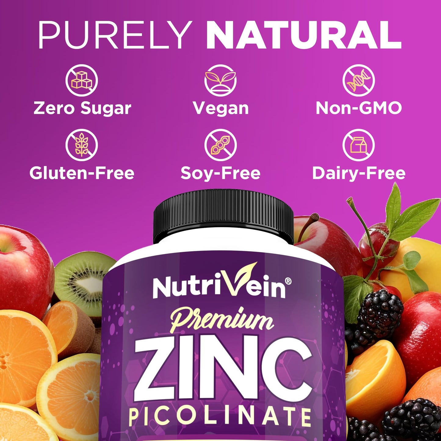 Nutrivein Zinc Picolinate 100mg Capsules 120 Count