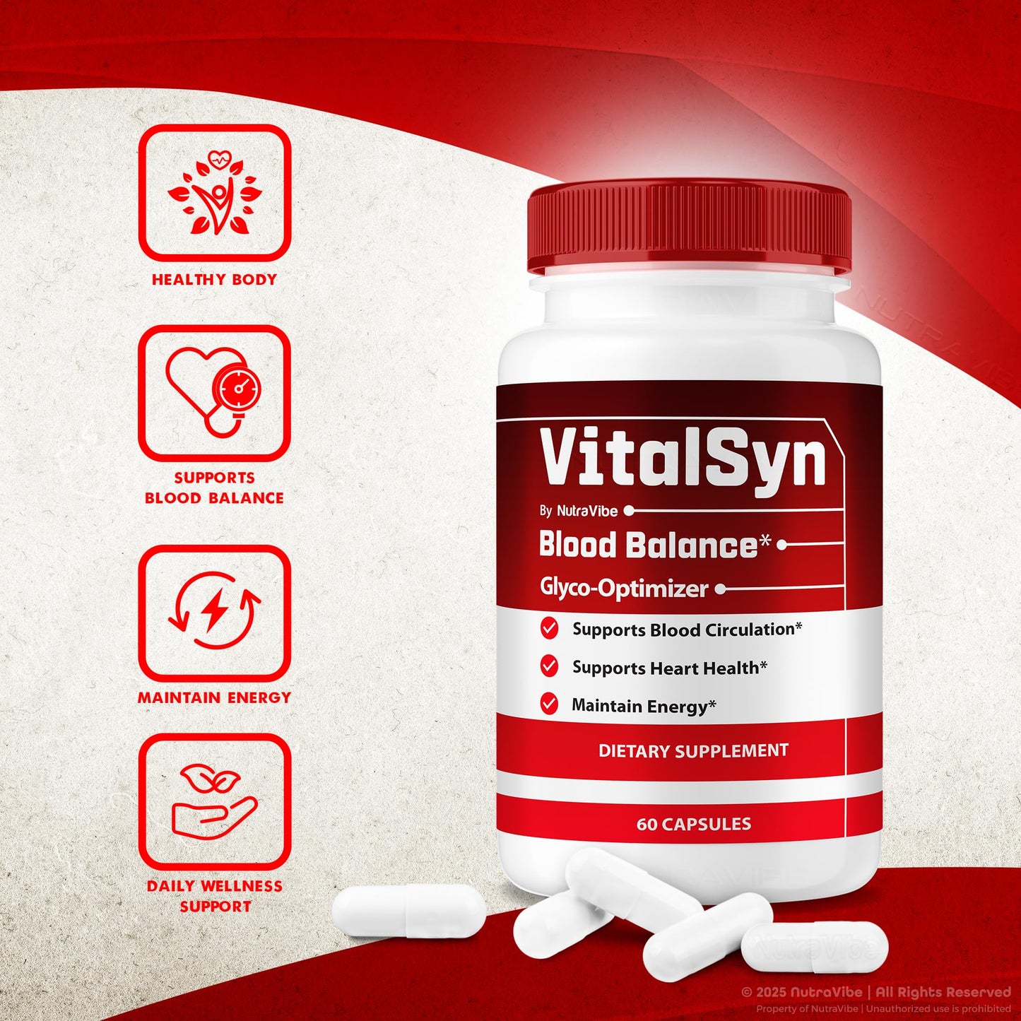 NutraVibe VitalSyn Blood Balance Glyco Optimizer Capsules 120 Capsules