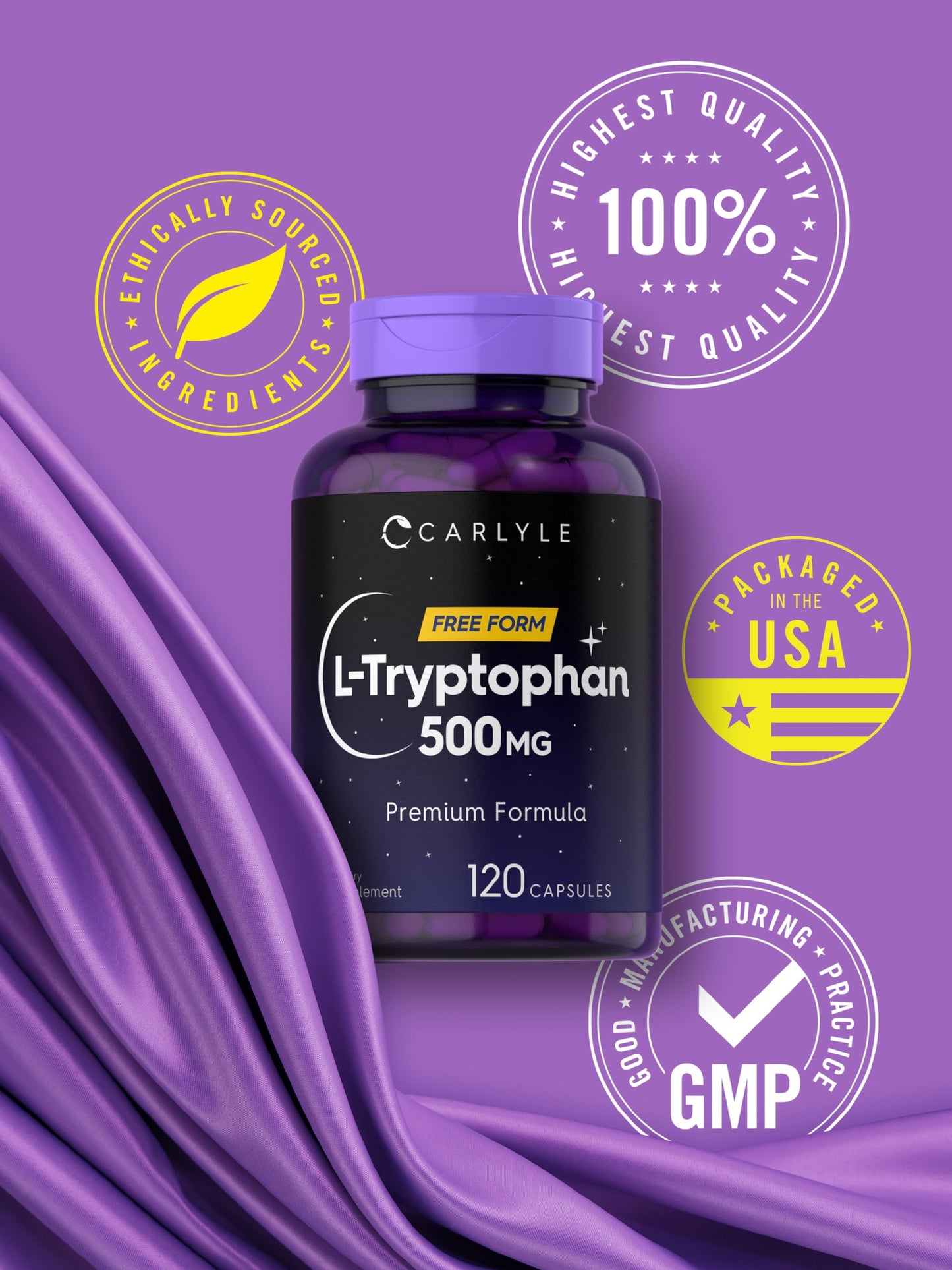 Carlyle L-Tryptophan 500mg Capsule 120 Count