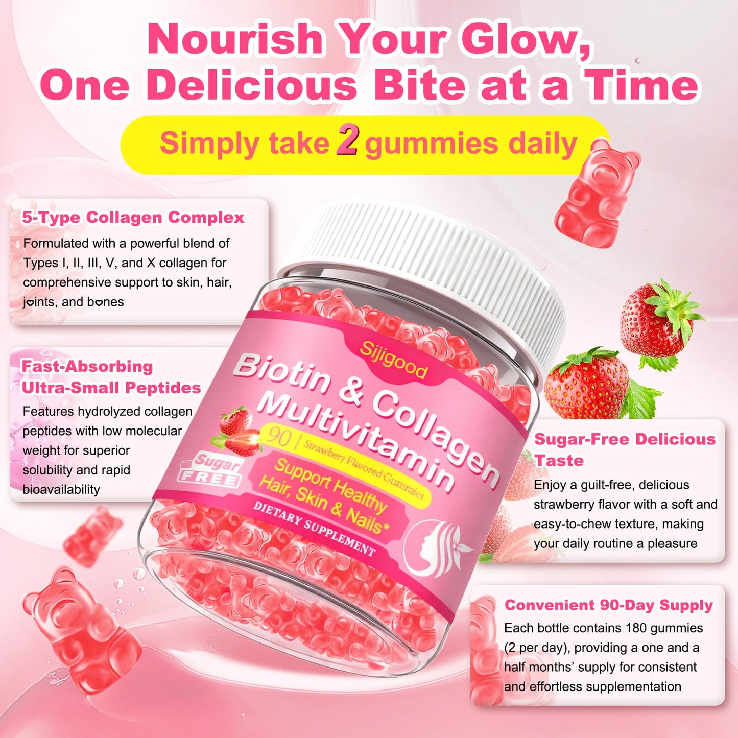 Sijigood Collagen Peptides Gummies Gummy 180