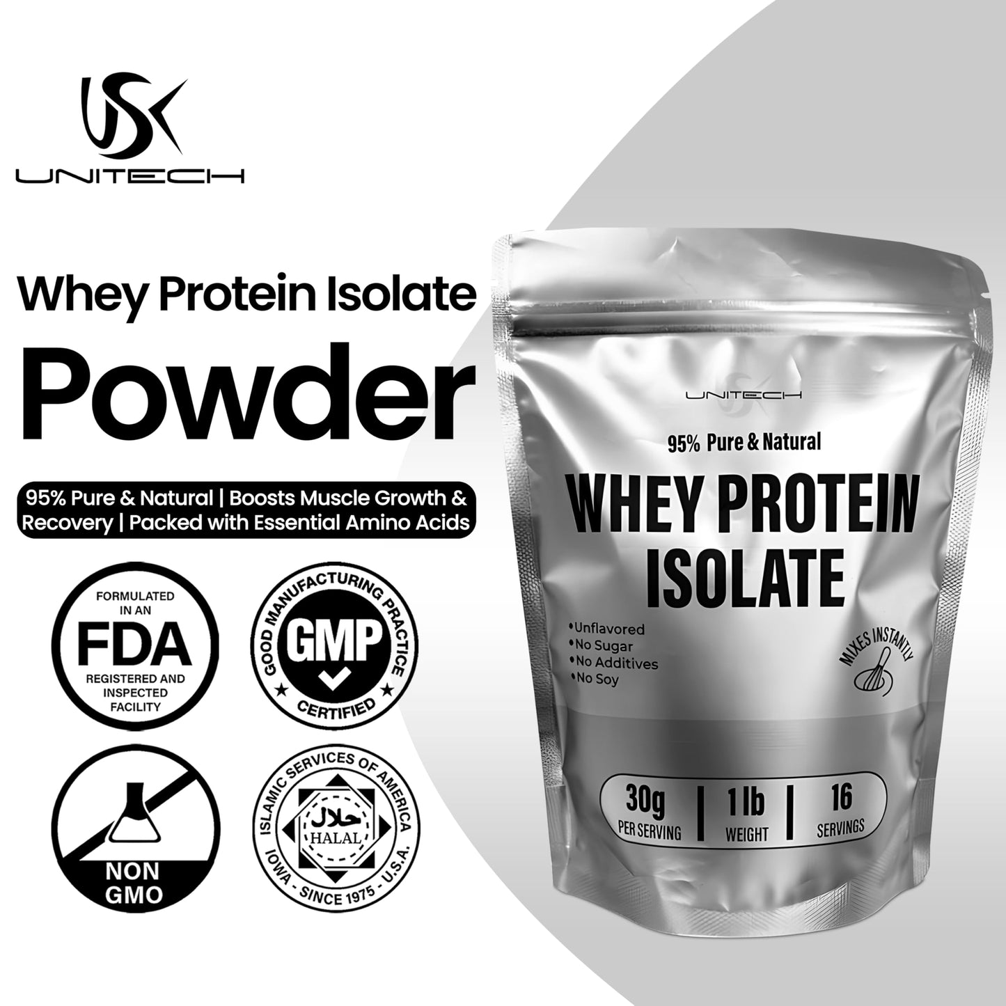 USK Unitech Whey Protein Isolate Powder 1 Ounce