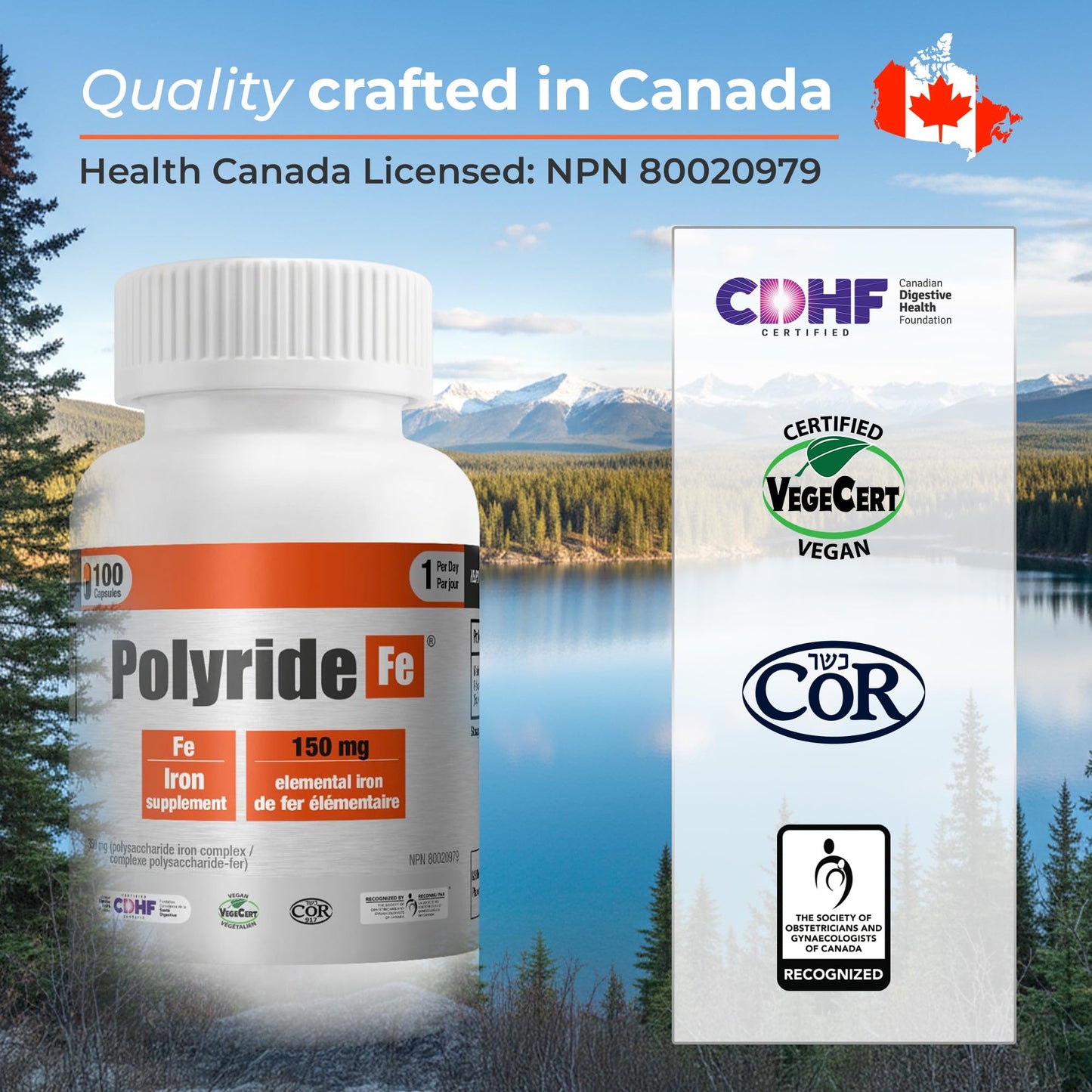 POLYRIDE FE Vegan Iron Supplement Capsule 1 Count