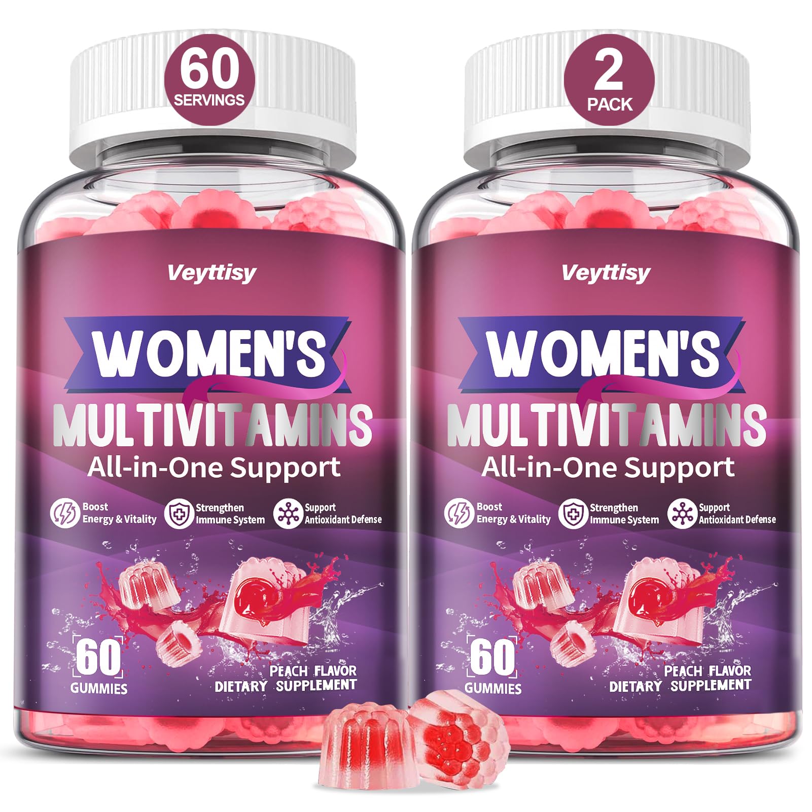 Veyttisy Methylated Multivitamin Gummy for Women, 120 Count