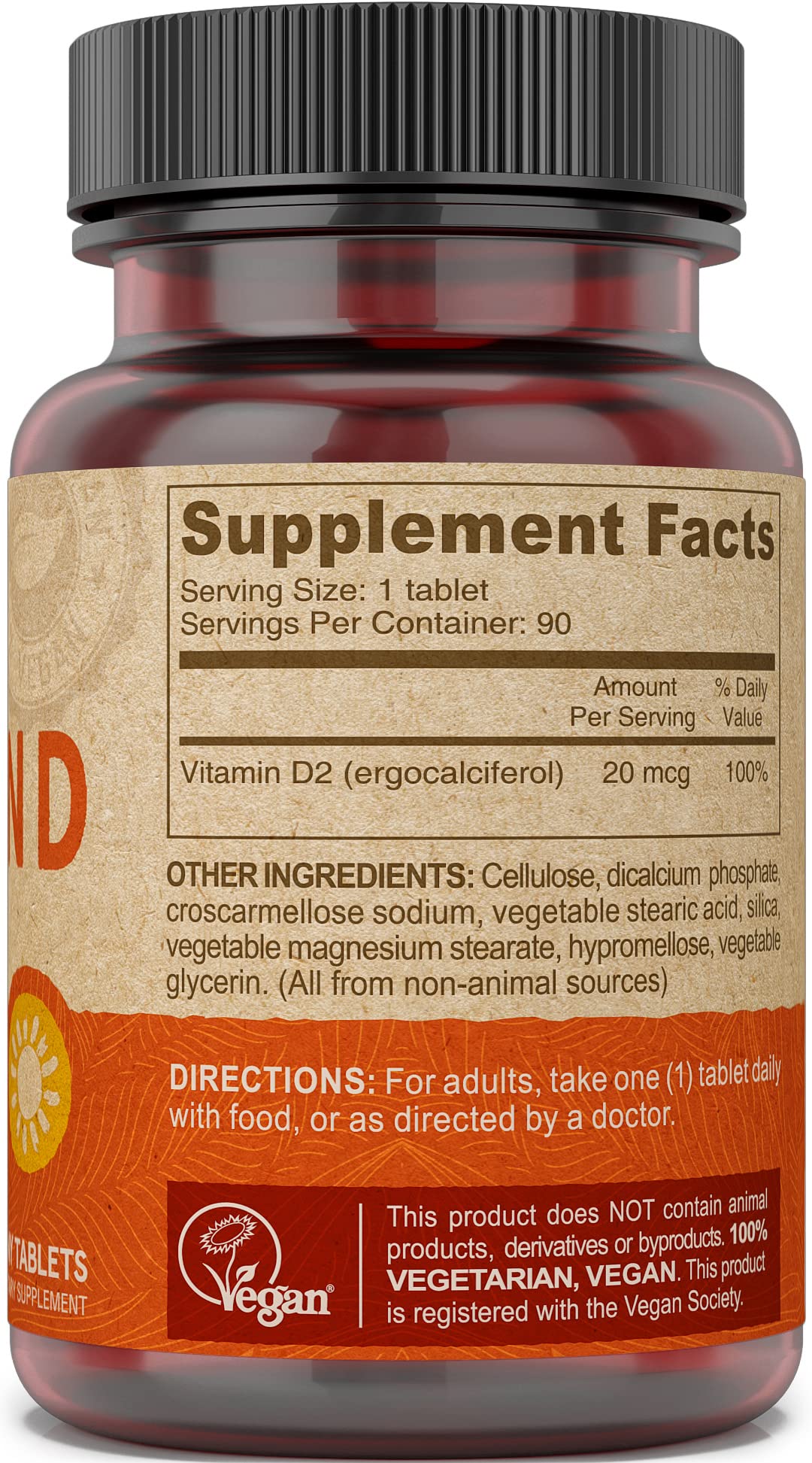 DEVA Vegan Vitamin D2 60 mcg (2400 IU) Tablet, 90 Tablets