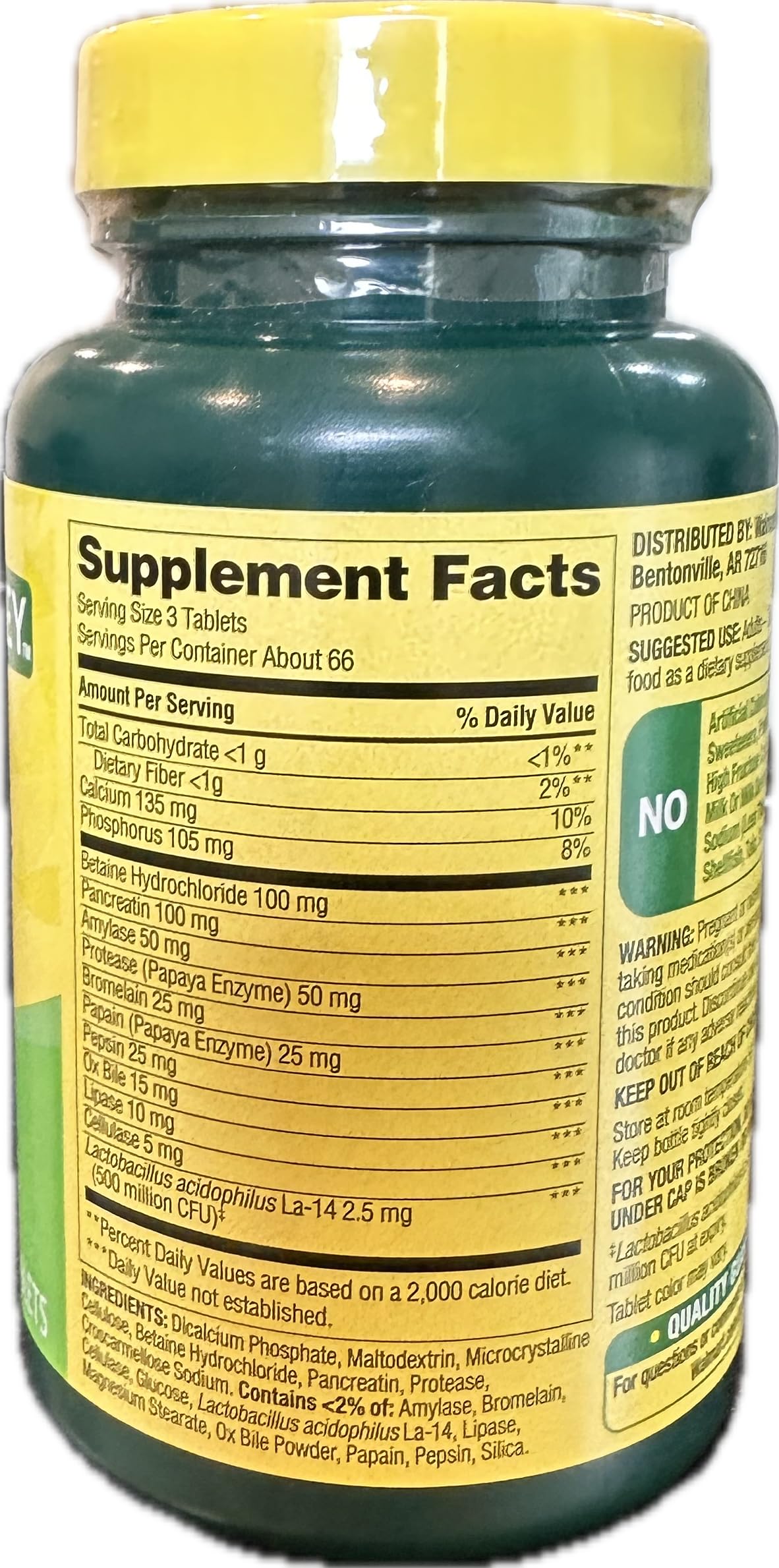 LightSpring Probiotic Multi-Enzyme Digestive Formula Tablets, 200 Count